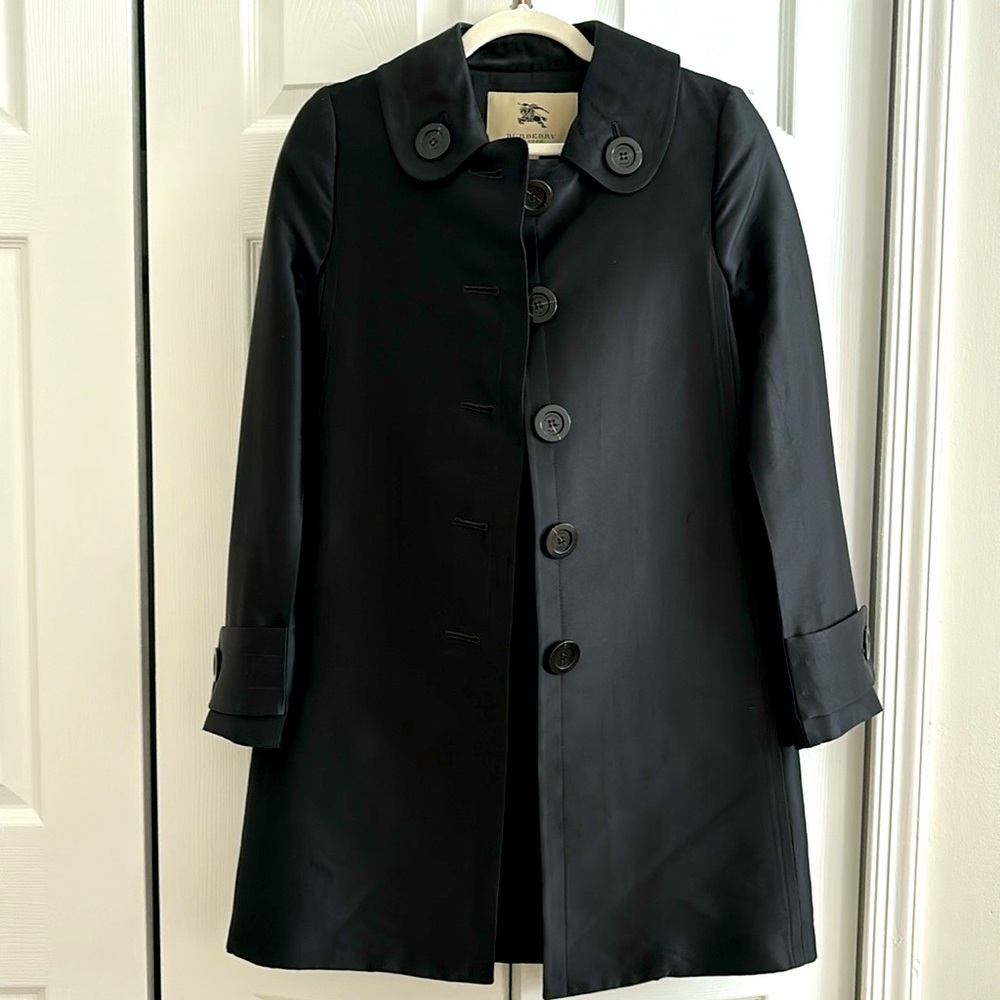 Burberry London Black Tailored Coat Jacket size 4 / 38